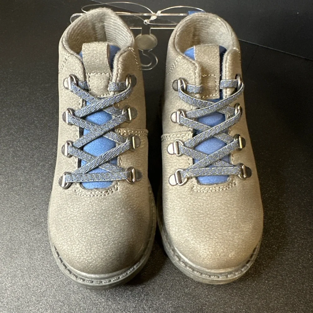 Carter's Toddler‎ Boys Hiking Boots Size 8M Gray Blue Donnie Style Lace-Up